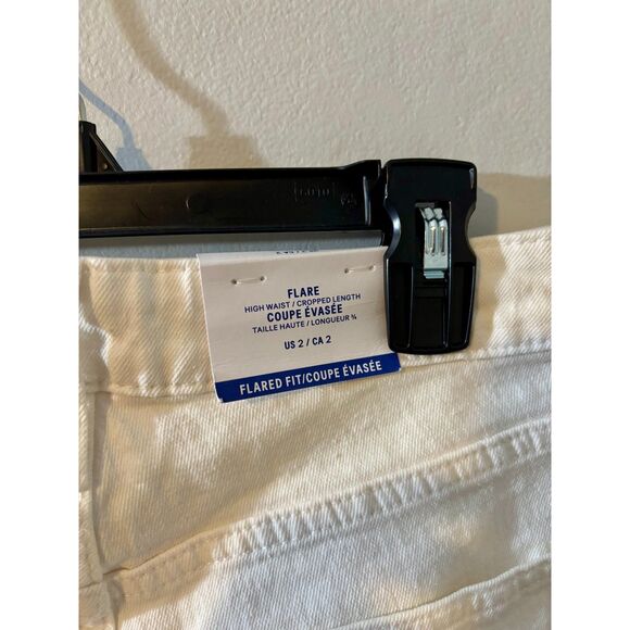 H&M High‑Waist Cropped Flare Jeans White US 2 / EUR 34 NWT - Picture 6 of 7